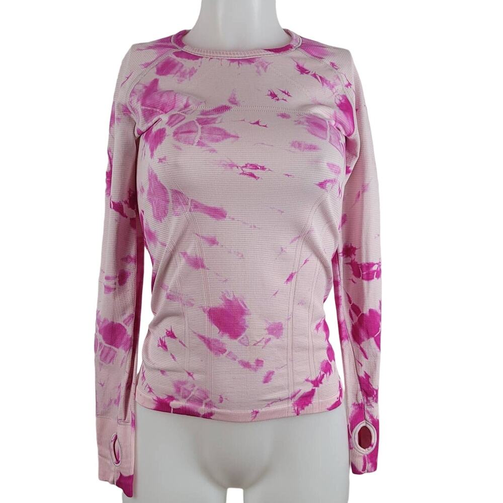 Ivivva by Lululemon Tie Dye Pink/White Athletic Workout Top Girls 14